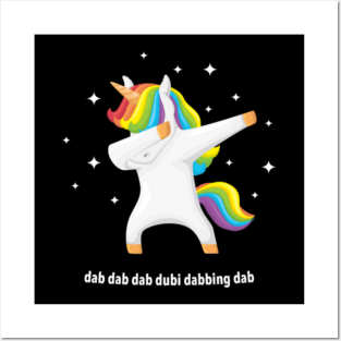 Dabbing Unicorn - Dapping Unicorn  color Posters and Art